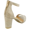 thumbnail image 4 of TOP Moda Womens Hannah-1 Chunky High Heel Metallic Glitter Ankle Strap Sandals CHAMPAGNE 8.5, 4 of 6