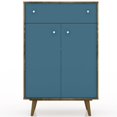 thumbnail image 3 of Manhattan Comfort Meuble de Rangement de Liberté en Marron et Bleu Aqua, 3 of 8