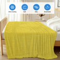 thumbnail image 4 of Yellow Burlap Texture Cooling Blanket, Lightweight Breathable Summer Throw Blanket with Double Sided Cold Effect, Farmhouse Vintage Yellow Picnic Beach Blankets Bed Sheet for Hot Sleepers 30"x40", 4 of 8