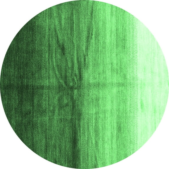 Ahgly Company Indoor Round Abstract Emerald Green Contemporary Area Rugs, 6' Round