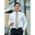 thumbnail image 3 of Ties for Men Formal Business Tie Solid Houndstooth Necktie with Pocket Square Set for Wedding Party, 3 of 6