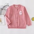 thumbnail image 2 of GXWEA Cardigan For Girls Girls Sweaters 10-12 Girls' Cardigans Sweater Cotton Button Solid Long Sleeve Knit Sweaters 12-18 Months Pink, 2 of 9