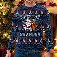 thumbnail image 2 of OJinShaWanO Chandail à Capuche Graphique pour Hommes Automne et Hiver Décontracté Imprimé de Noël Chandail Col Rond, 2 of 4