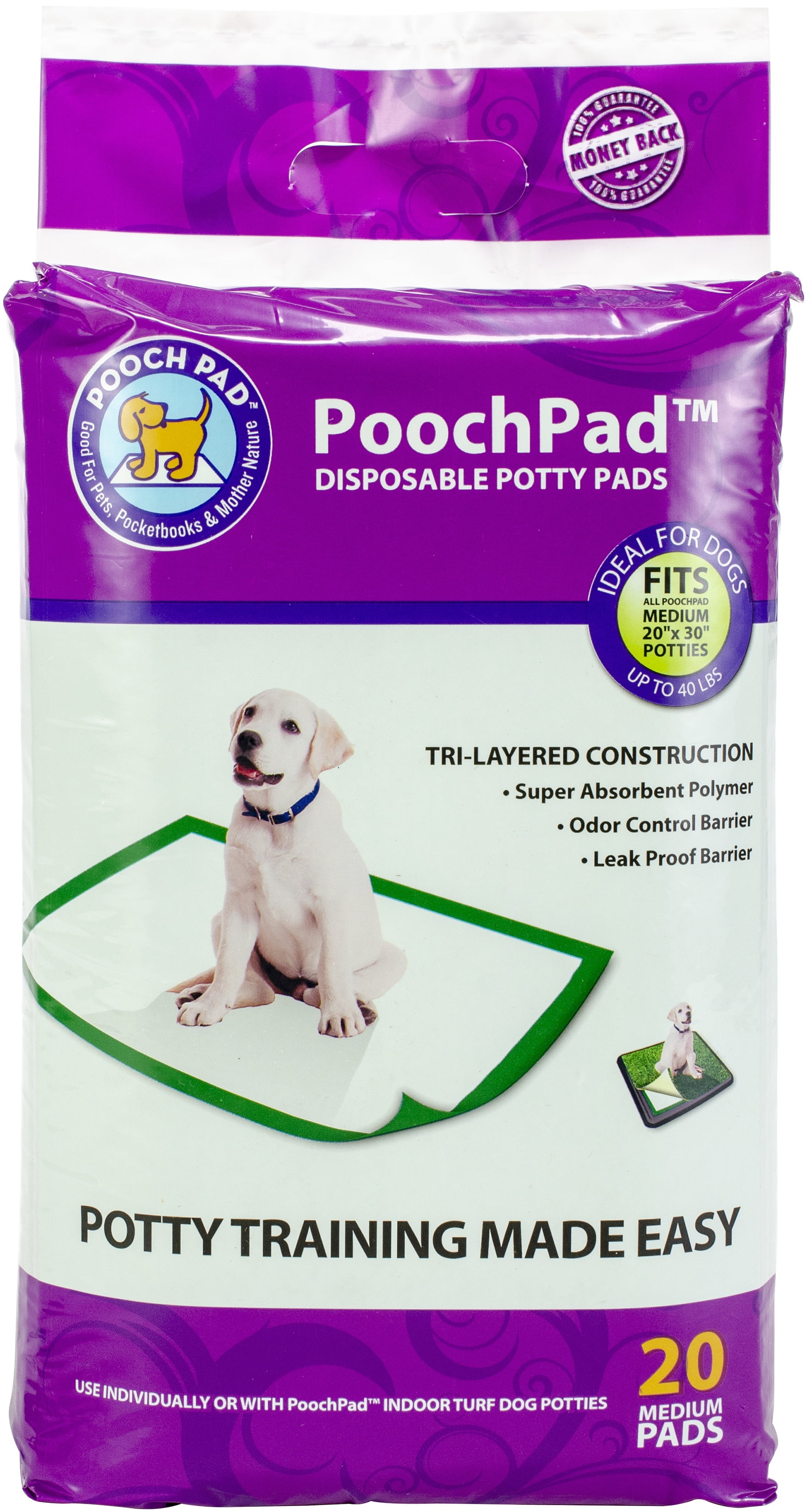 PoochPad Disposable Potty Pad, Medium, 20pk
