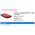 thumbnail image 2 of Air Filter - Compatible with 2001 - 2006 Acura MDX 2002 2003 2004 2005, 2 of 2