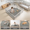 thumbnail image 4 of Baby Play Mat, Caveen Thicken Baby Playpen Mat, Flannel Soft Crawling Playmat for Infant, Anti-Slip, 50"x 50", Dark Grey, 4 of 8