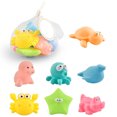 thumbnail image 1 of Muyoka Juguetes de baño para bebés 7 piezas Animales Baño Squirters Juego de juguetes Educativos tempranos Juguete de cuerda flotante Desarrollo sensorial Bañera Ducha Juguetes para niños pequeños Beb Muyoka Hogar, 1 of 7
