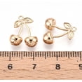thumbnail image 3 of 2 Pcs Real 18K Gold Plated Brass Cherry Charms Cherry Pendants Jewel Real 18K Gold Plated Pendants for Women DIY Necklace Bracelet Earring Jewelry Craft Making 14x12x5mm Hole: 1.2mm, 3 of 3