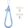 thumbnail image 1 of Correas de muñeca con cuentas de cristal para teléfono, hechas a mano, antipérdida, para colgar el celular (azul), 1 of 9