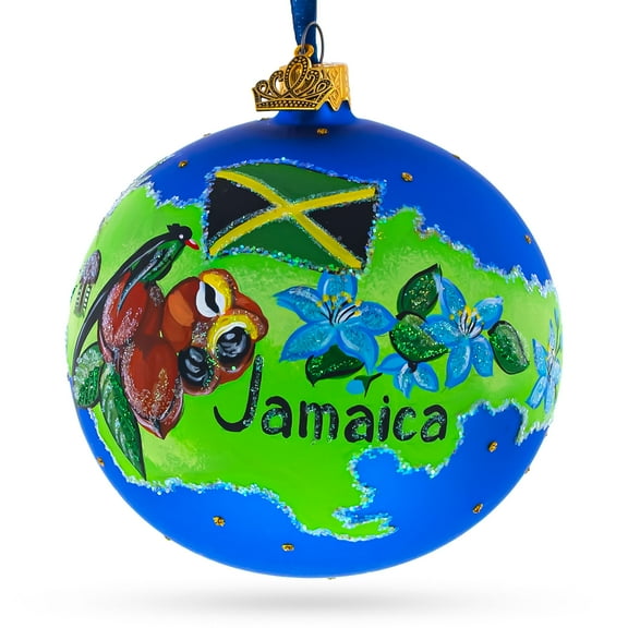 Travel to Jamaica Glass Ball Christmas Ornament 4 Inches