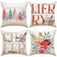 thumbnail image 1 of Sofá decoración del hogar decorativo personalizado copo de nieve Santa Claus Feliz Navidad funda de almohada tiro almohada de felpa funda de cojín Decoración, 1 of 4