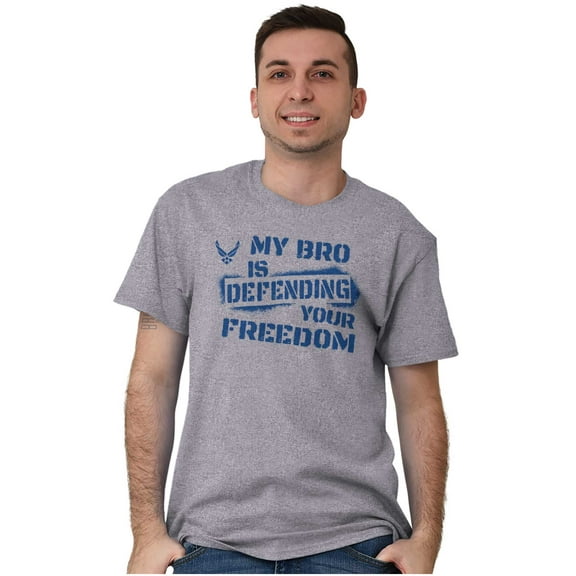 US Air Force My Bro Defending Freedom Men's Graphic T Shirt Tees Brisco Brands S