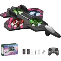 Rc Stunt Fighter Jet Toy for Kids and Adults, Remote Control Jet with Lights, 360° Flip Stunt Rc Plane Toy, Easy Fly Fighter Aircraft Gift for Boys (Pink)