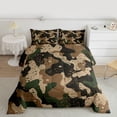 thumbnail image 2 of Homewish Retro Camo Bedding Comforter Set,Vintage Camouflage Twin Comforter Sets,Brown Splashing Ink Bedding Set For Boys Kids,Luxury Bedroom Decor Reversible,2-Piece, 2 of 8