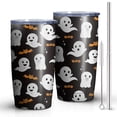 thumbnail image 2 of 20oz Tumblers Halloween Ghosts and Bats Pattern Stainless Steel Vacuum Insulated Double Wall Travel Tumbler Cups Mug with Lid and Straw,Cleaning Brush for Cold & Hot Drinks, 2 of 7