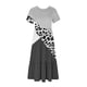 thumbnail image 3 of Puntoco Vestido De Mujer Con Cuello Redondo Y Manga Corta A Media Pantorrilla Con Dos Bolsillos Y Estampado Geométrico Vestido De Manga Corta Con Cuello Redondo Gris M,Regalos Para Mujer Joven, 3 of 4