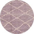 thumbnail image 1 of Ahgly Company Machine Washable Indoor Round Abstract Rose Dust Purple Area Rugs, 5' Round, 1 of 7