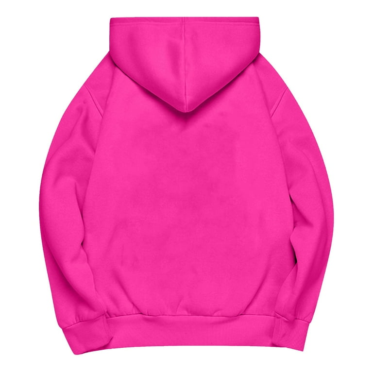 Pullover Neon Pink Fleece XDDLITP Hot Pink Fleece Oversized Hoodie