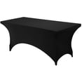 thumbnail image 4 of Utopia Kitchen Spandex Tablecloth 1 Pack [4FT, Black] Tight, Fitted, Washable and Wrinkle Resistant Stretch Rectangular Patio Table Cover for Event, Wedding, Banquet & Parties [48Lx30Wx30H Inch], 4 of 9
