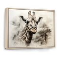 thumbnail image 2 of Designart "Elegance Of The Classic Beige Giraffe I" Animals Giraffe Floater Framed Canvas Prints, 2 of 5