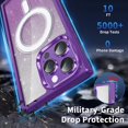 thumbnail image 4 of Square iPhone 14 Pro Max Case Sparkle Magnetic[Compatible with Magsafe] Non Yellowing with Camera Lens Protector for iPhone Pro Max 14 Case for Women Men 6.7 inch,Deep Purple, 4 of 14
