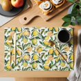 thumbnail image 2 of Summer Lemon Placemats Set of 4 Farmhouse Tropical Botanical Fruit Place Mats Indoor Wipeable Table Mats Washable Cloth Dining Table Placemats for Kitchen Holiday Party Home Decor 13x19 Inch, 2 of 9