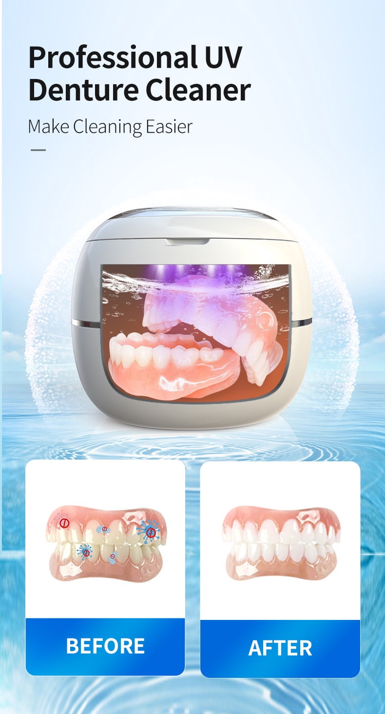 Professional Ultrasonic Cleaner with UV Light, 43kHz High-Frequency Cleaning Machine for Jewelry, Retainers, Aligners, Dentures, and Watches