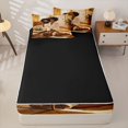 thumbnail image 4 of Castle Fairy Boho Black Woman Zipper Twin Comforter Sets with Fitted Sheet and 2 Pillowcases,Vinyl Record Art Zipper Bedding Set,Yellow,Black Reversible,4-Piece, 4 of 6