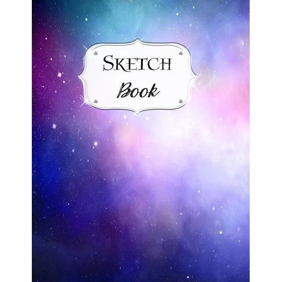 Sketch Book: Galaxy Sketchbook Scetchpad for Drawing or Doodling Notebook Pad for Creative Artists #7 Blue Purple Pink, (Paperback)