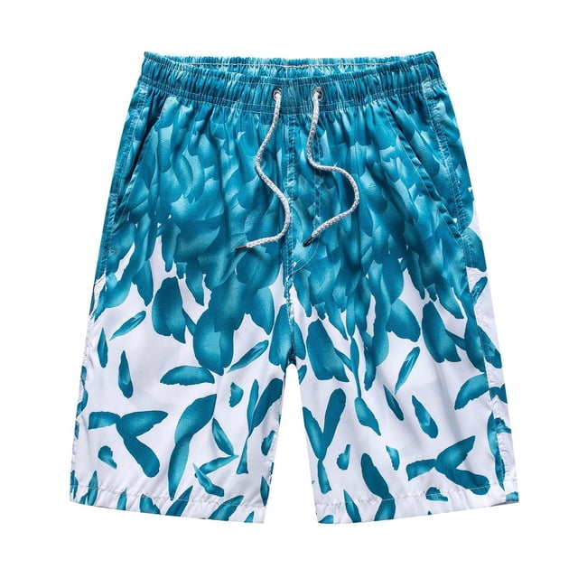 Mens Shorts Mid Waist Wide Leg Boxer Shorts Drawstring Elastic Gradient Color Plaid Summer Beach Swim Trunks Shorts Men