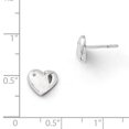 thumbnail image 3 of Primal Silver Sterling Silver Rhodium-plated 0.01 Cttw Diamond Heart Earrings, 3 of 6