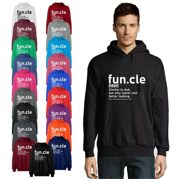 OXI Hoodie Sweatshirt - Funcle Noun, Basic Casual Hoodie for Men's and Women Fleece Hoodie Long Sleeve - Antiquee Cherry Small