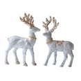 thumbnail image 5 of CoudarTitie 2 Pieces Christmas Reindeer Statues Sculptures for Bookcase Cabinet Tabletop Silver, 5 of 9