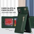 thumbnail image 6 of Crossbody Phone Case for iPhone Xs/X Case with Card Holder for Women,iPhone Xs Case Wallet with Strap Lanyard for Men,PU Leather Magnetic Clasp with Kickstand 5.8",Green, 6 of 18