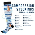 thumbnail image 2 of FORMRS Womens Knee High Socks Casual Long Thick Travel Daily Wear, 2 Pairs, Orange Sailboats, 2 of 6