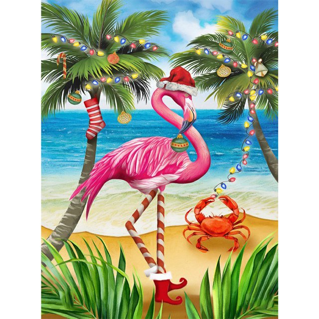 Pintura de diamante (DE7980) Kit de mosaico de flamenco cuadrado 5D Arte de la pared Artesanía 45x60cm Hugtrwg Para estrenar