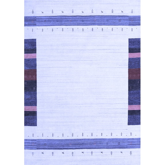 Ahgly Company Indoor Rectangle Solid Blue Modern Area Rugs, 8' x 12'