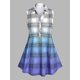 thumbnail image 1 of Blusa de Talla Extra a Cuadros Sin Mangas de Color Degradado Rosegal Blusas Tallas Grandes, 1 of 5