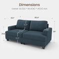 thumbnail image 2 of HONBAY 65.4" Corduroy Loveseat Sofa, Deep Seat 2-Seater Modular Sectional Couch for Small Living Room and Apartment, Blue, 2 of 7