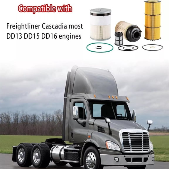 Complete Filter Kit for Freightliner DD13 DD15 DD16 with Fuel Water Separator, Replaces PF9908 FS19915, 1-Pack