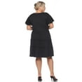 thumbnail image 4 of White Mark Women's Plus Size Short Sleeve V-Neck Tiered Dress, 4 of 5