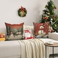 thumbnail image 6 of Snowman Christmas Red Throw Pillow Covers 18x18 Set of 2,Winter Xmas Linen Pillow Cases for Bedroom Sofa Couch, 6 of 6