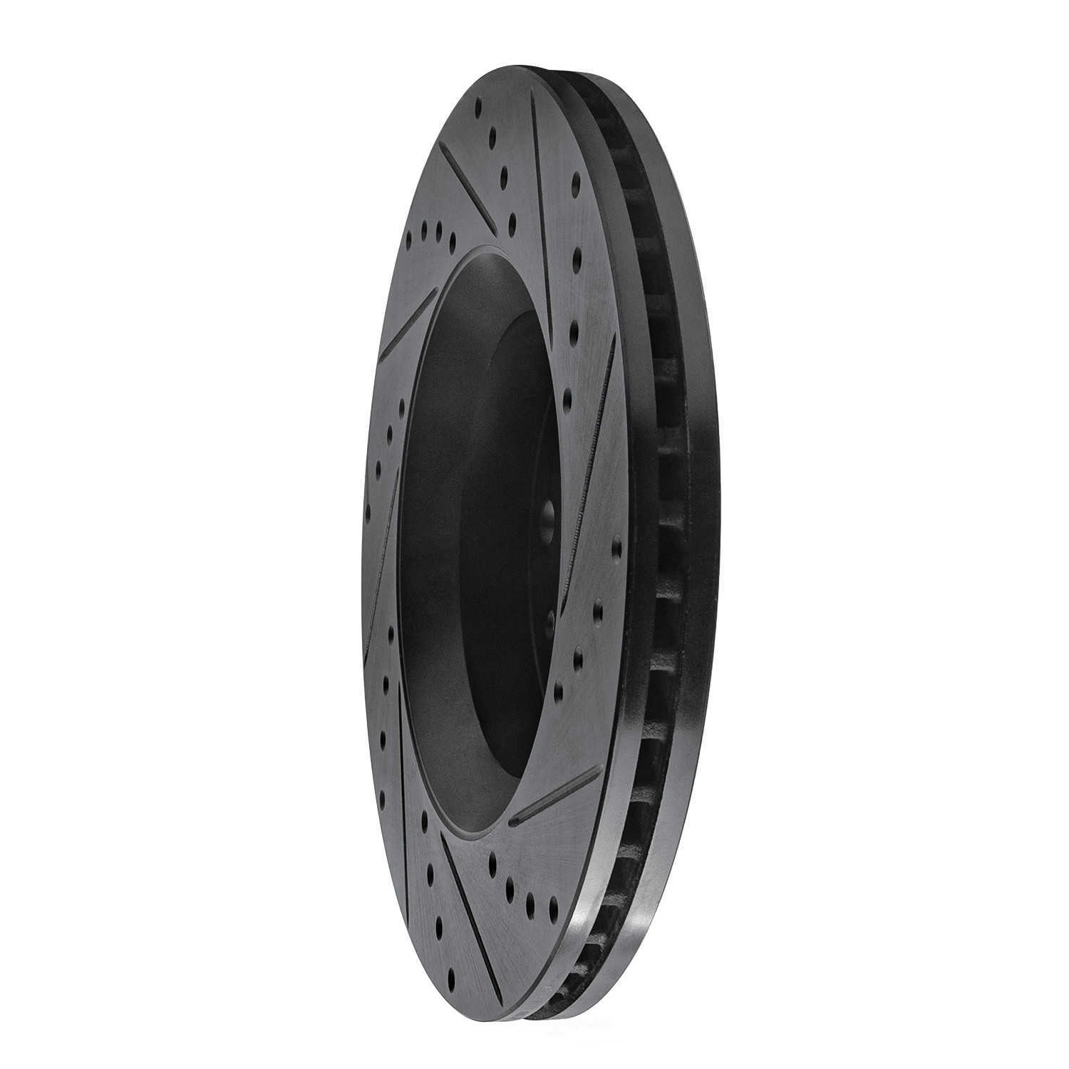 Dynamic Friction Company 633-40038L DFC Brake Rotor - Drilled And Slotted - Black