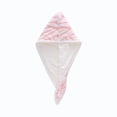 thumbnail image 2 of Striped Fleece Hair Towel Wrap - Water Absorbent Drying Turban Thick Soft Microfiber Hair Wrap Quick Dry Head Cover Button Closure Hair, JKODE, 2 of 6