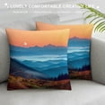 thumbnail image 3 of Fenyluxe Mountain Range Trail Full Moon Fashion Style Dirt-Resistant Throw Pillow Covers for Couch Sofa Bed Living Room Bedroom Square Pillow Case 1PC 12x12in, 3 of 5