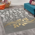 thumbnail image 2 of Floral Decorative Rug, Romantic Royal Leaf Pattern Yellow Colored Blossoming Branch Leaves Art, Quality Carpet for Bedroom Dorm and Living Room, 6 Sizes, Taupe Grey, by Ambesonne, 2 of 4