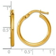 thumbnail image 2 of 14k Solid Yellow Gold Polished 2x19.5mm Round Hoop Earrings 21x19.5mm Wide 2mm Thick Hoop Earring for Women, 2 of 2