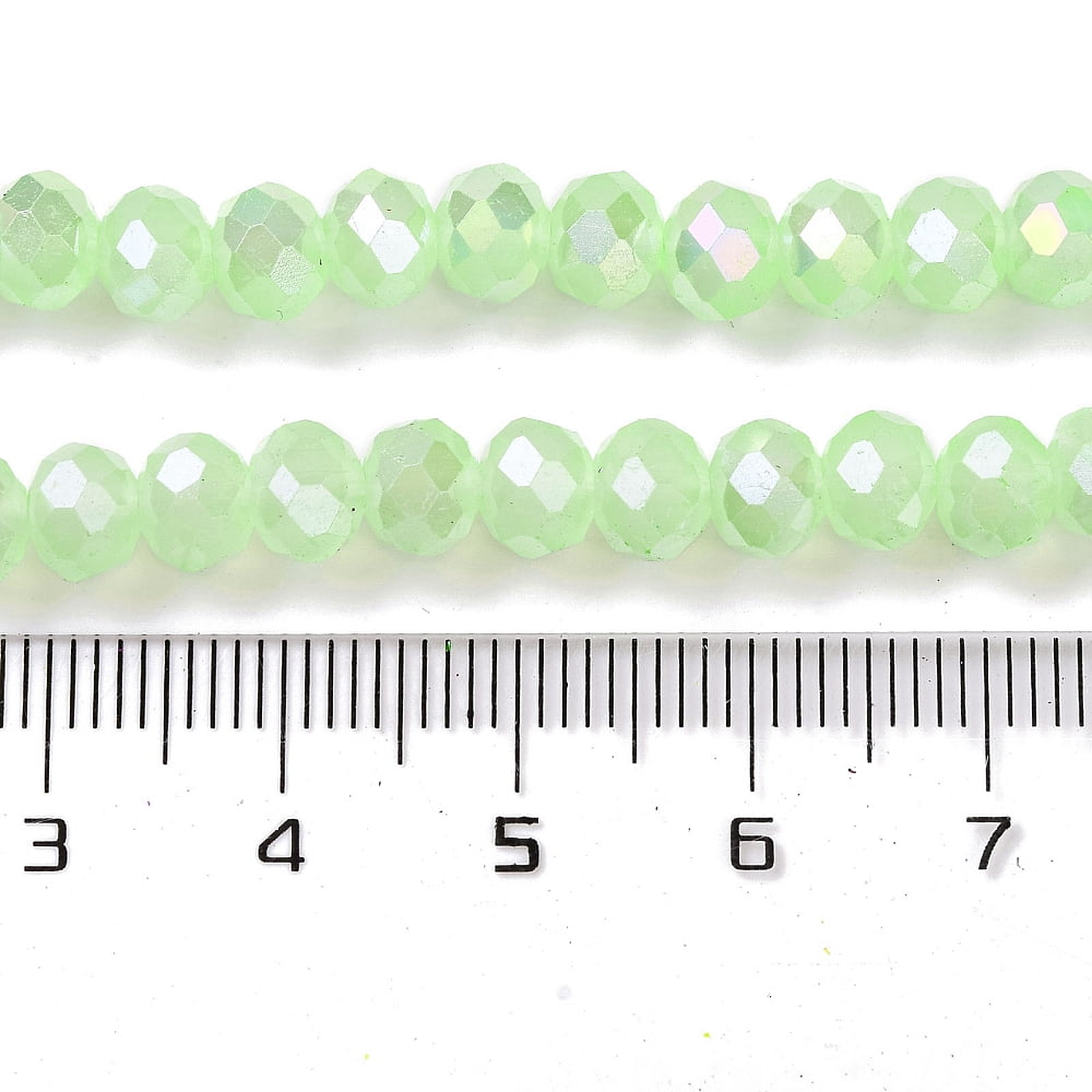 Baking Electroplate Glass Beads Strands AB color Faceted Round Pale Green 10x8mm Hole: 1mm 60~61pcs/strand 46~48cm