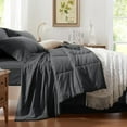 thumbnail image 2 of California King Size Bed in a Bag 7 Pieces,Dark Grey Cal King Comforter Set with Sheets,All Season Bedding Sets with Comforter,Pillow Shams,Pillowcases,Flat Sheet,Fitted Sheet, 2 of 6