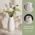 thumbnail image 2 of REGALWOVEN Modern Vase, Matte Ribbed Decorative Flower Vase for Desktop, Shelf & Bathroom, Minimalist Boho Home Decor Accent White 2.4"L x 2.4"W x 5.1"H, 2 of 5